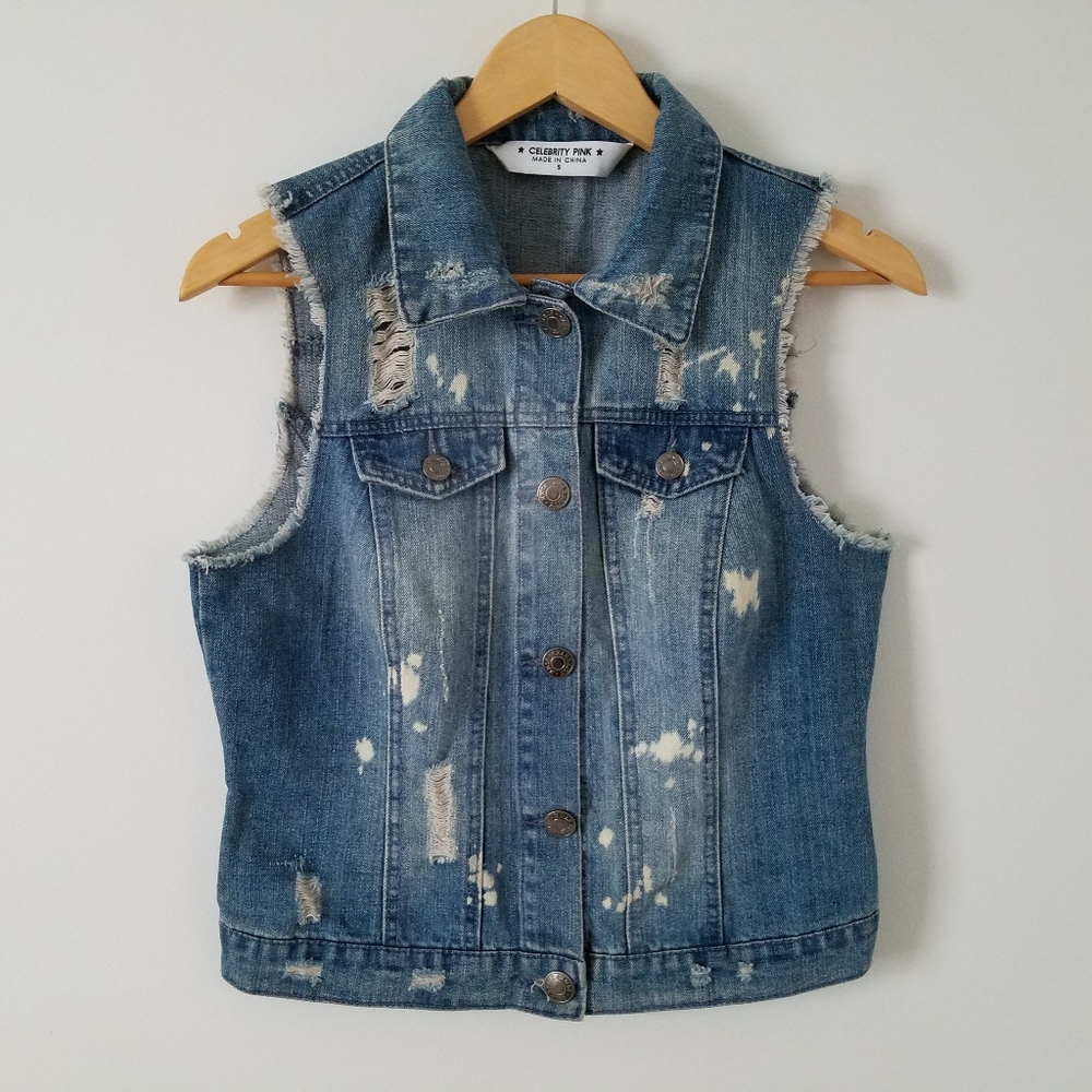 Distressed Jean Vest